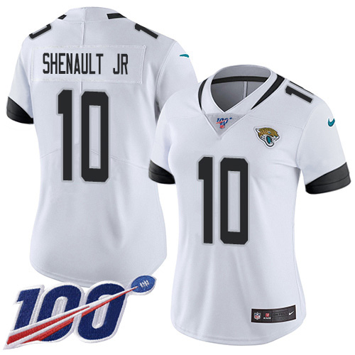 Nike Jacksonville Jaguars #10 Laviska Shenault Jr. White Women Stitched NFL 100th Season Vapor Untouchable Limited Jersey